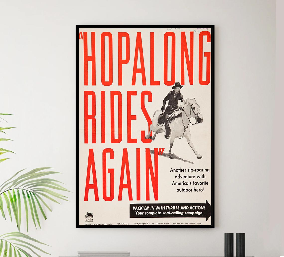 Hopalong Rides Again 1937 - William Boyd - Classic Western Movie Poster
