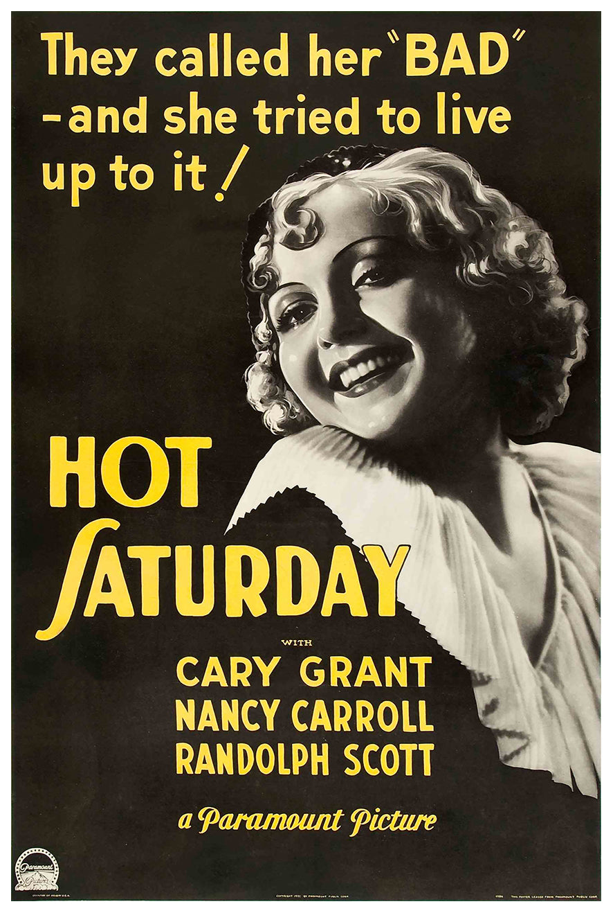 Hot Saturday 1932 - Cary Grant - US - Classic Movie Poster