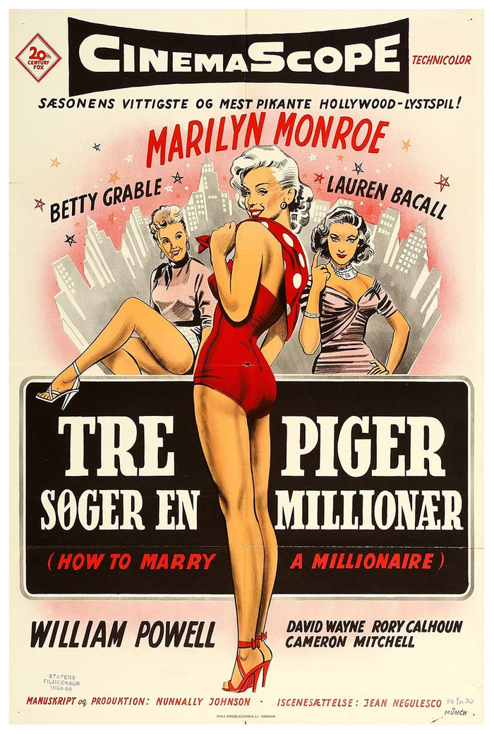How to Marry a Millionaire 1953- Dutch - Vintage Classic Movie Poster