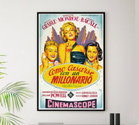 How to Marry a Millionaire 1953 - Spanish - Vintage Classic Movie Poster
