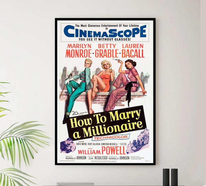 How to Marry a Millionaire 1953 - Vintage Classic Movie Poster