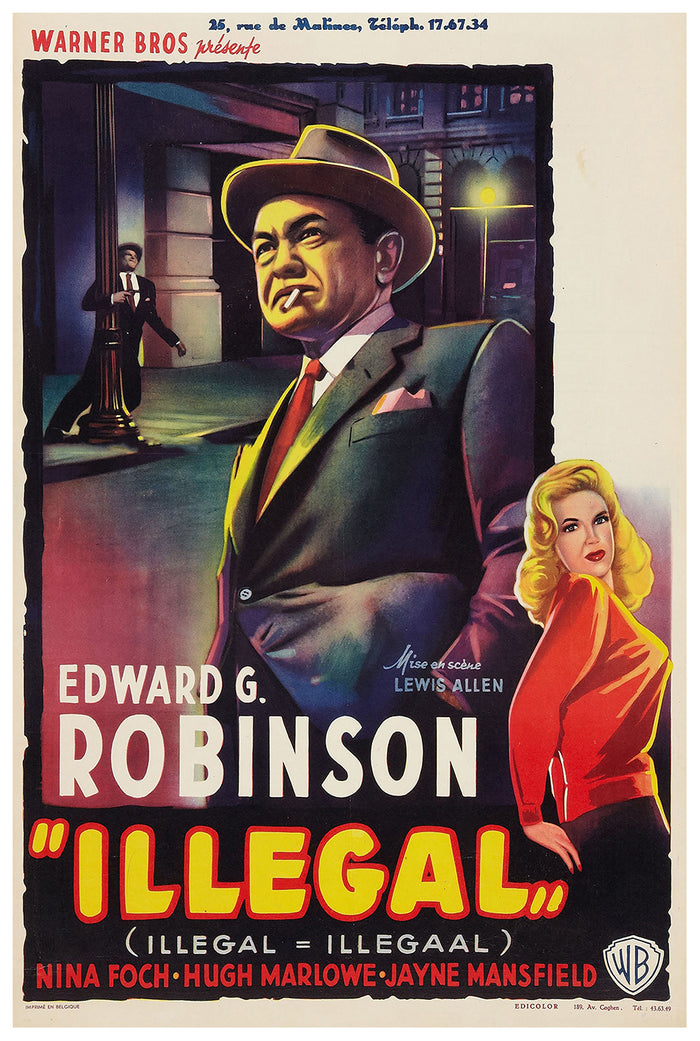 Illegal 1955 - Jayne Mansfield - Belgium - Classic Movie Poster