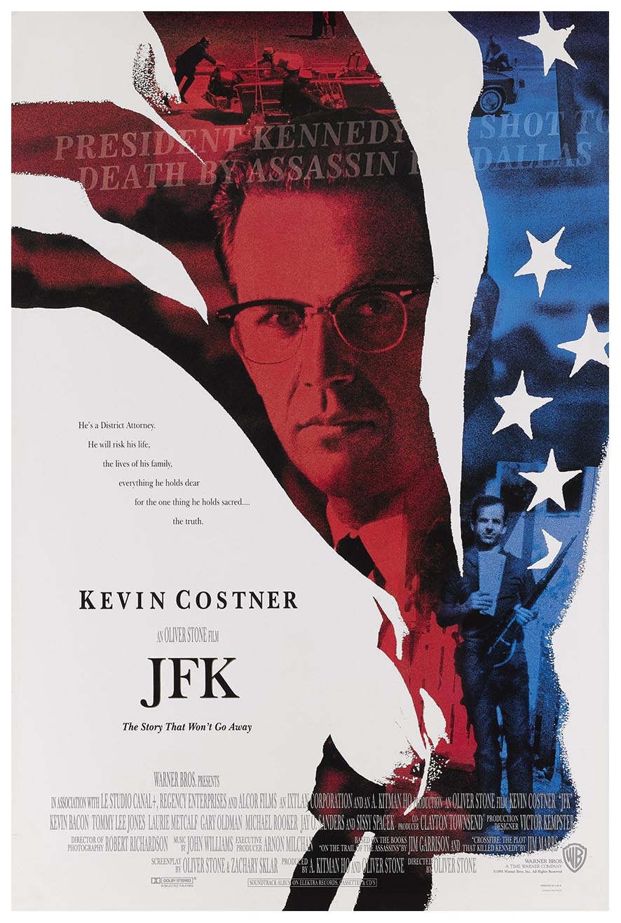 JFK 1991 - Kevin Costner - Vintage Classic Movie Poster