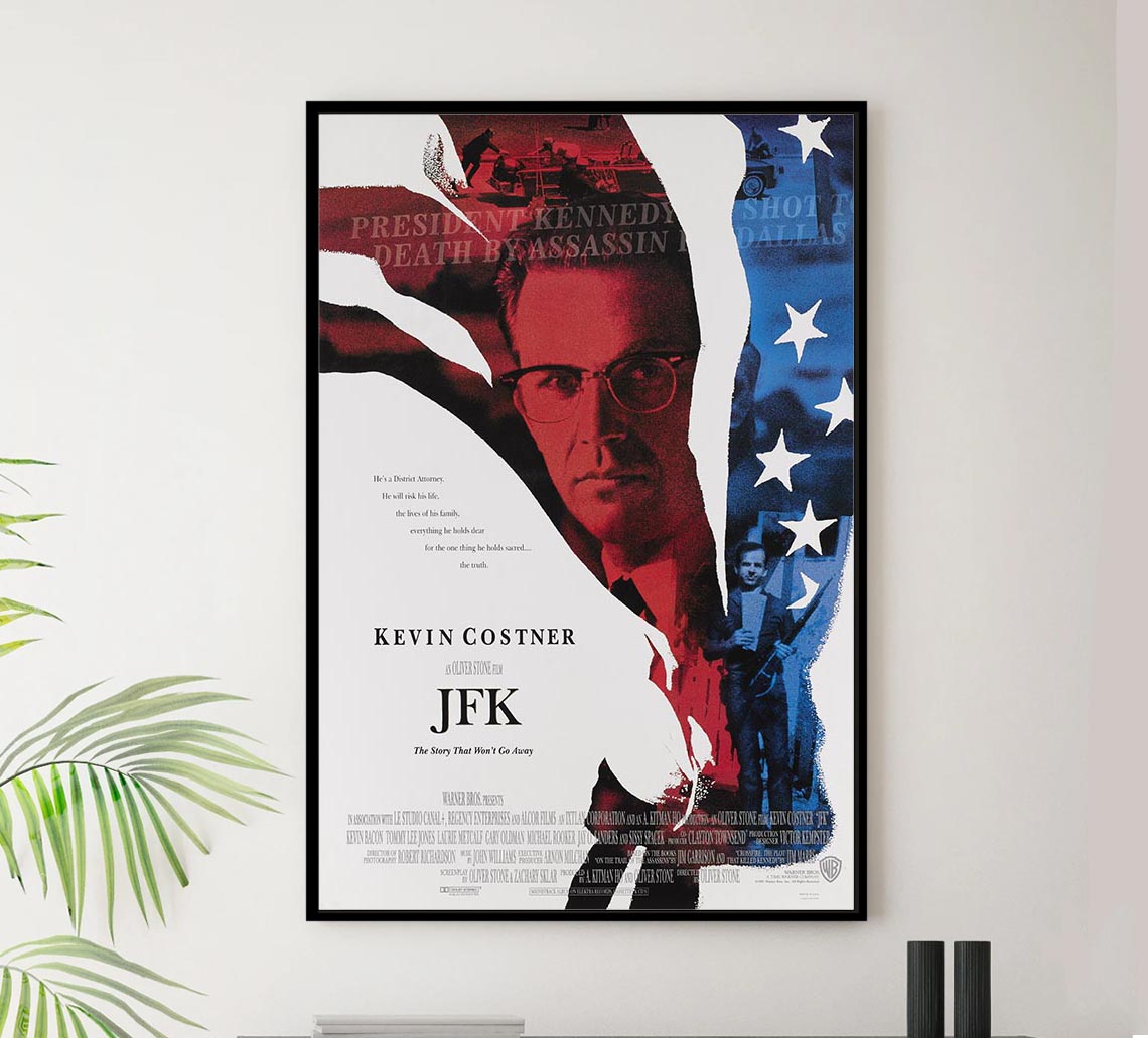 JFK 1991 - Kevin Costner - Vintage Classic Movie Poster