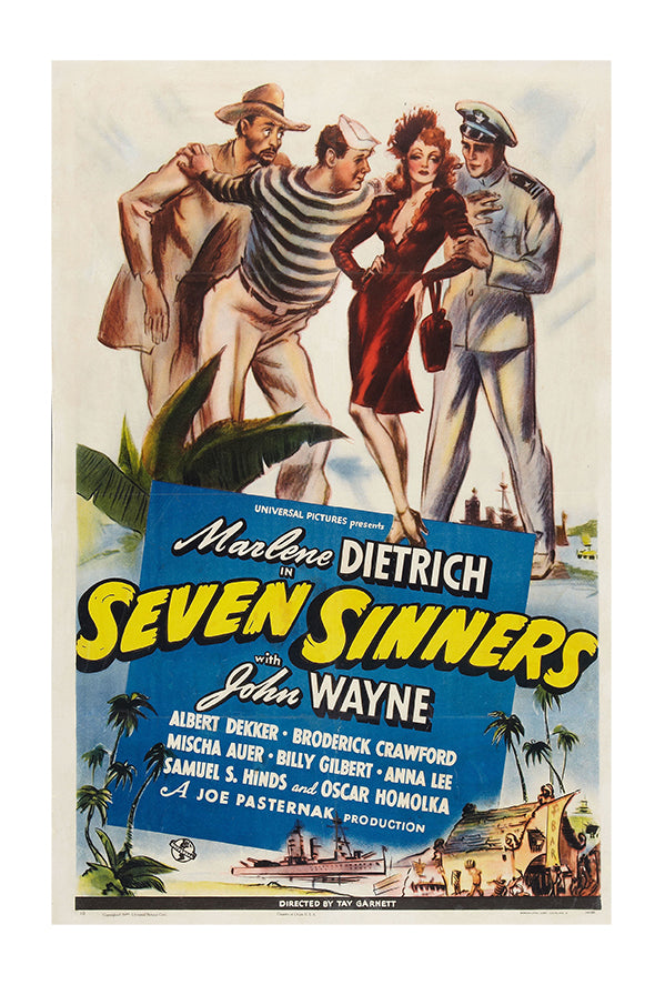 Seven Sinners- John Wayne - 1940 - Movie Poster