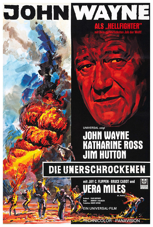 Hell fighters - John Wayne - German - Movie Poster