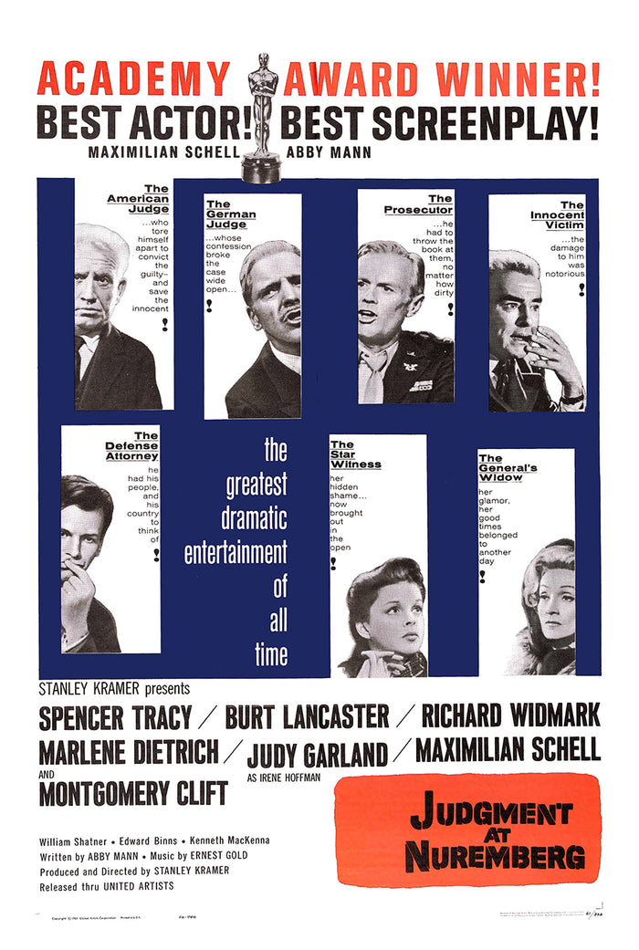 Judgment at Nuremberg 1961 - Burt Lancaster - US- Classic Movie Poster