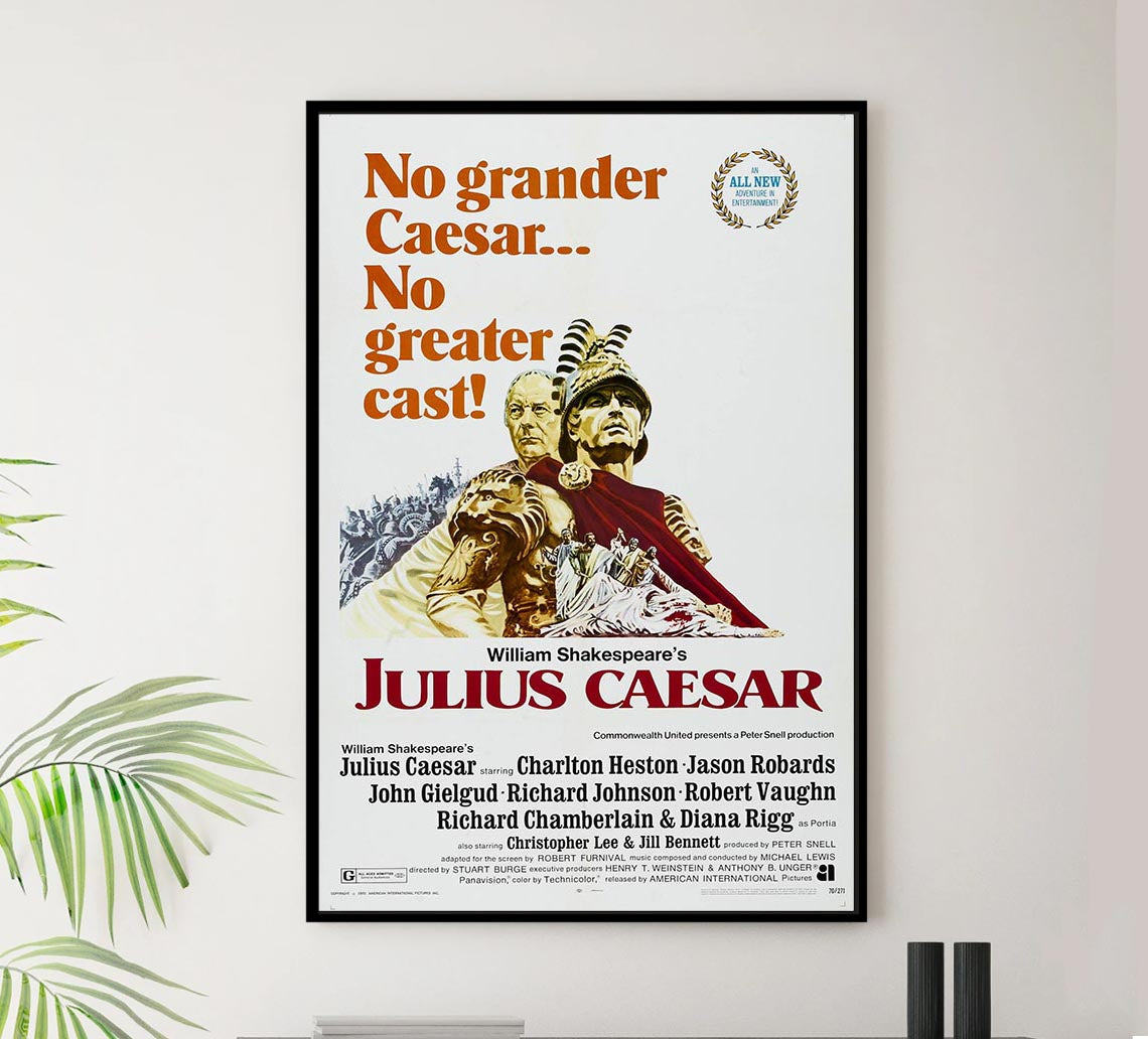 Julius Caesar 1970 - Charlton Heston - Vintage Classic Movie Poster
