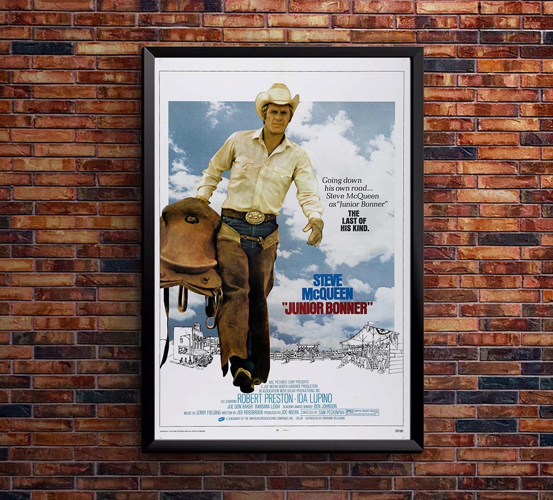 Junior Bonner 1972 - Steve McQueen - Vintage Classic Movie Poster