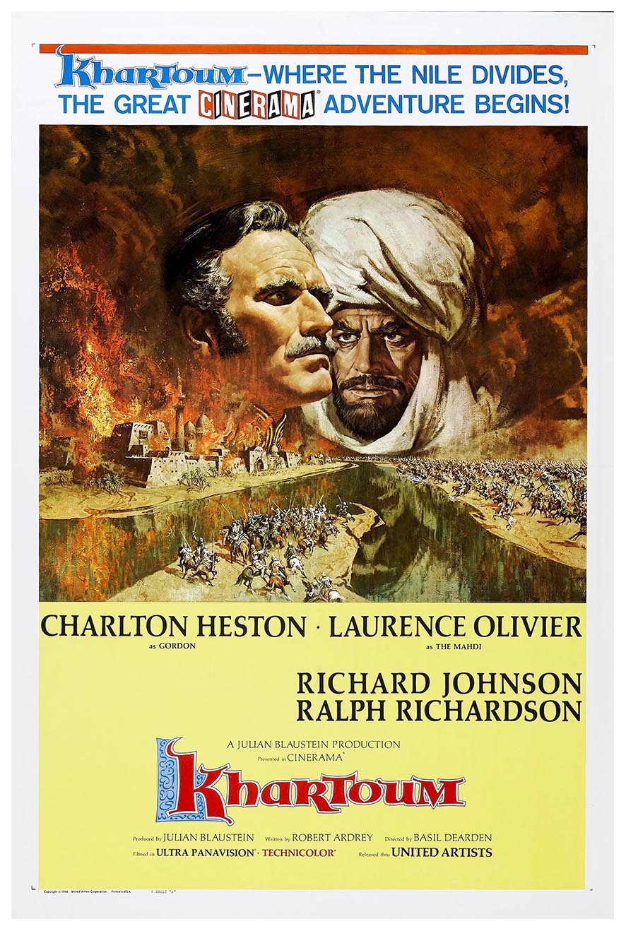 Khartoum 1966 - Charlton Heston - Vintage Classic Movie Poster