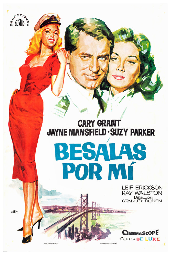 Kiss Them for Me 1957 - Jayne Mansfield - Spain (2) - Classic Movie Poster