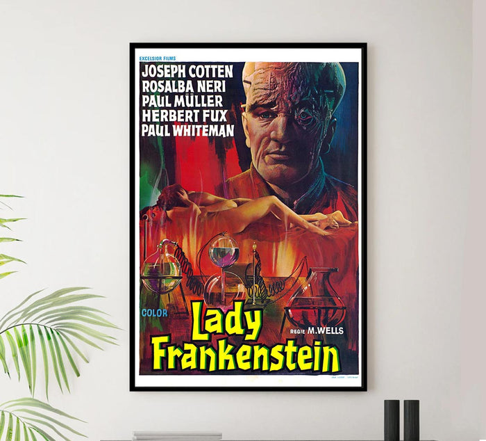 Lady Frankenstein 1971 - Belgium - Vintage Horror Classic Movie Poster