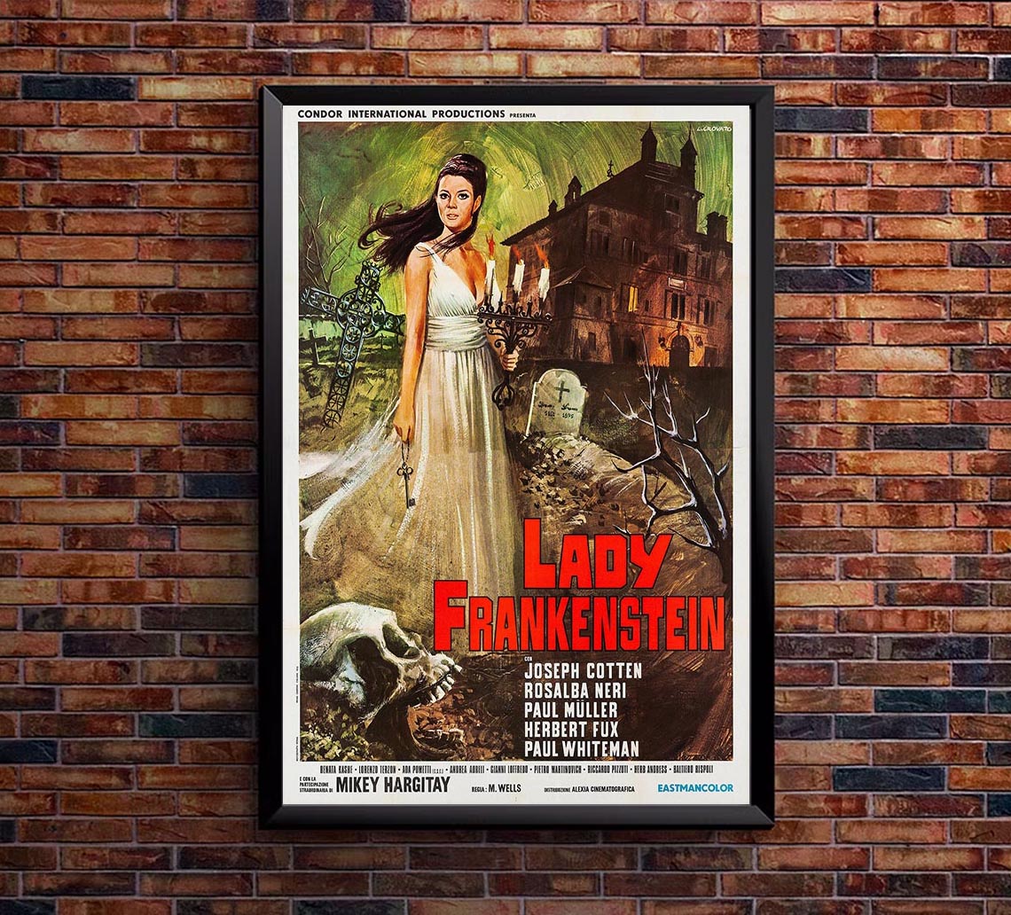 Lady Frankenstein 1971 - Italian v1 - Vintage Horror Classic Movie Poster