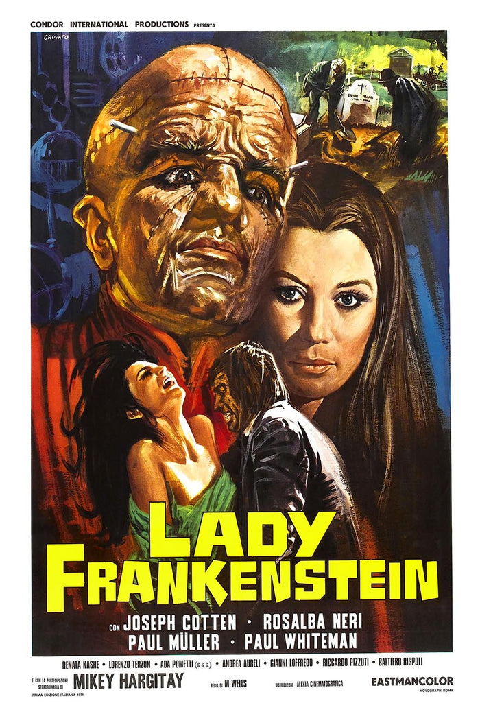 Lady Frankenstein 1971 - Italian v3 - Vintage Horror Classic Movie Poster
