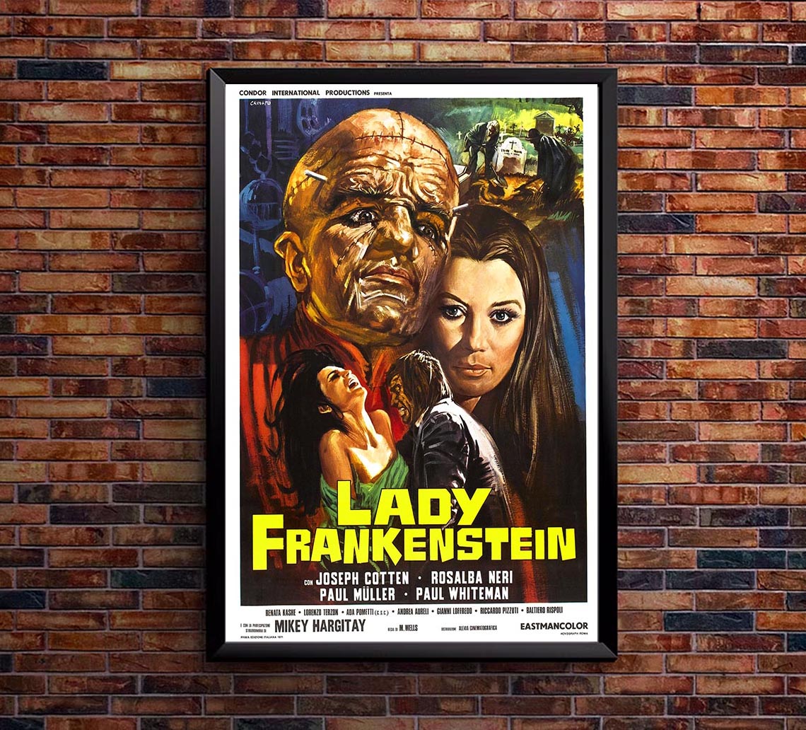 Lady Frankenstein 1971 - Italian v3 - Vintage Horror Classic Movie Poster