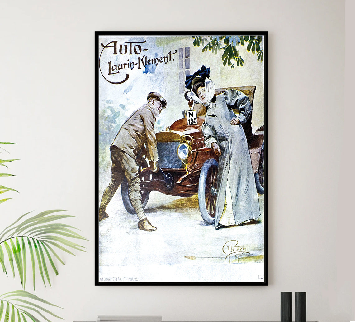 Laurin Klement Auto - Vintage Automobile Racing Poster