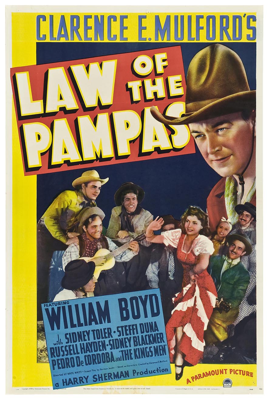 Law of the Pampas 1939 - William Boyd - Classic Western Movie Poster