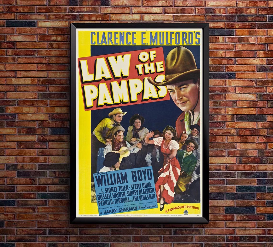 Law of the Pampas 1939 - William Boyd - Classic Western Movie Poster