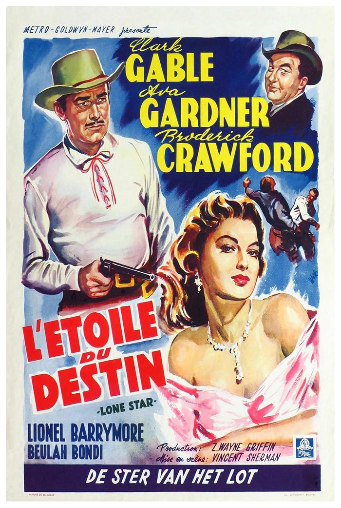 Lone Star 1952 - Belgium – Vintage Classic Movie Poster