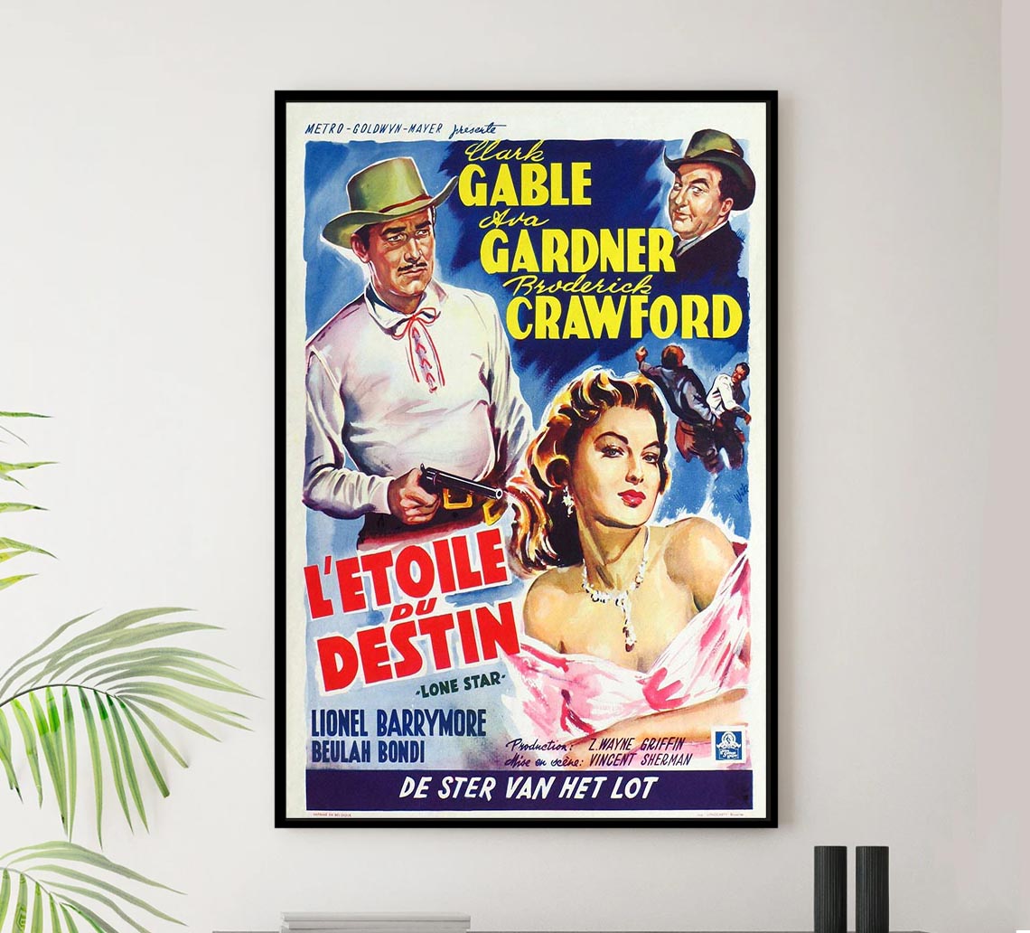 Lone Star 1952 - Belgium – Vintage Classic Movie Poster