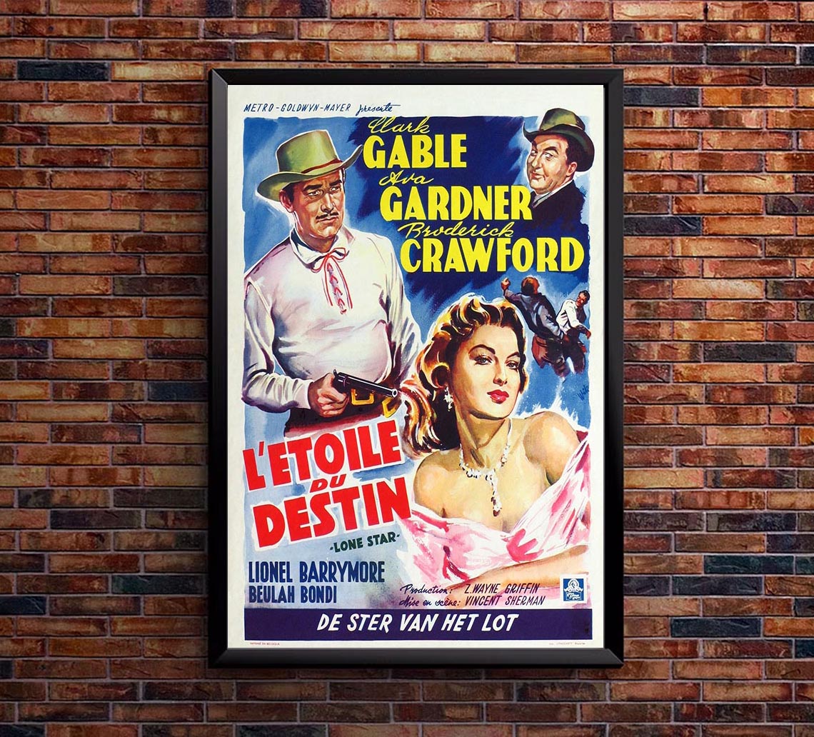 Lone Star 1952 - Belgium – Vintage Classic Movie Poster