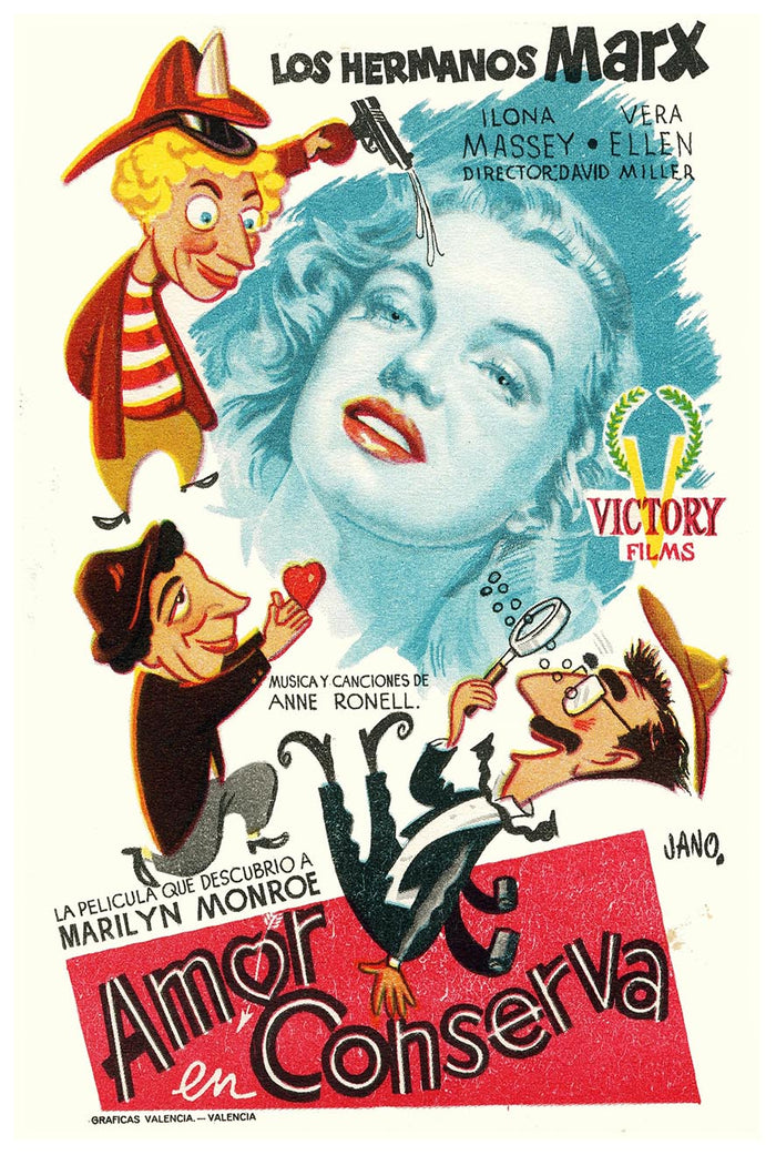 Love Happy 1949 - Spanish - Vintage Classic Movie Poster