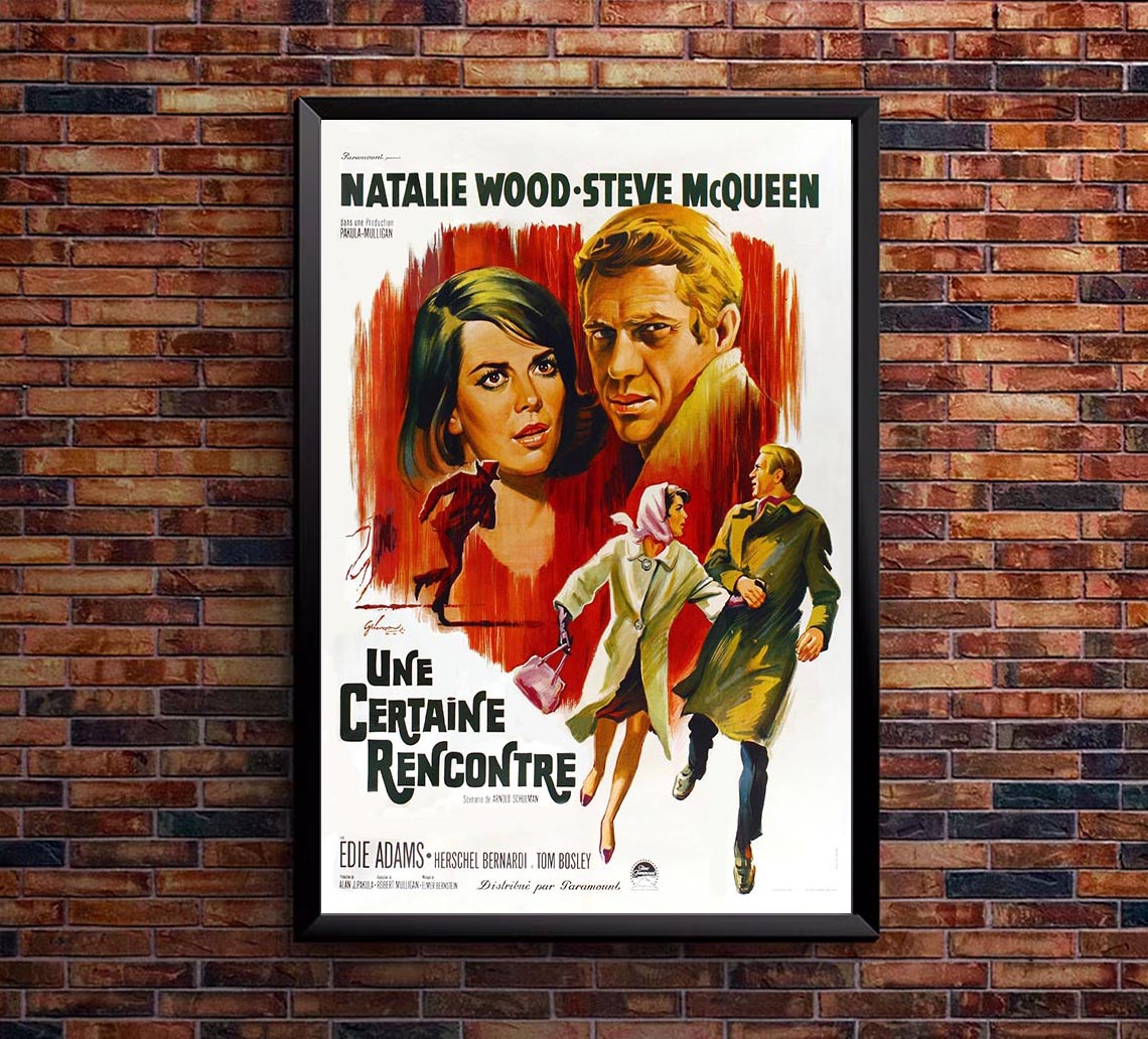 Love with the Proper Stranger 1963 - France - Steve McQueen - Vintage Classic Movie Poster