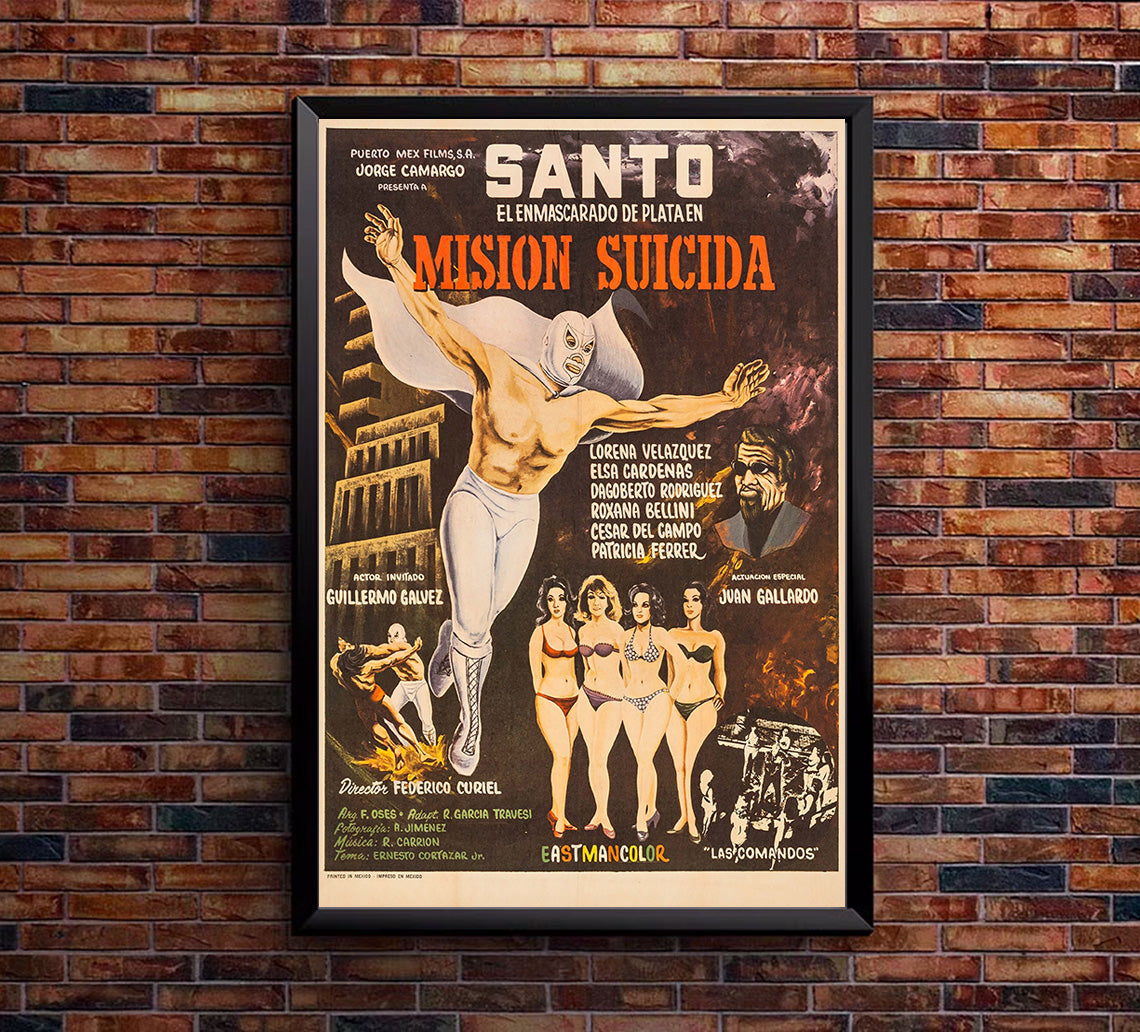 Suicide Mission - Santo - Lucha Mexican Wrestling Poster