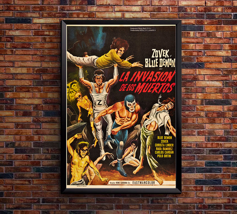 The Invasion of the Dead - Santo  - Lucha Mexican Wrestling Poster