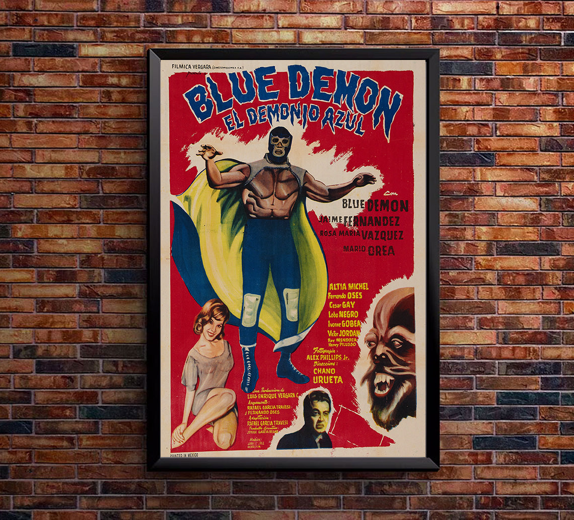 The Blue Demon- Lucha Mexican Wrestling Poster