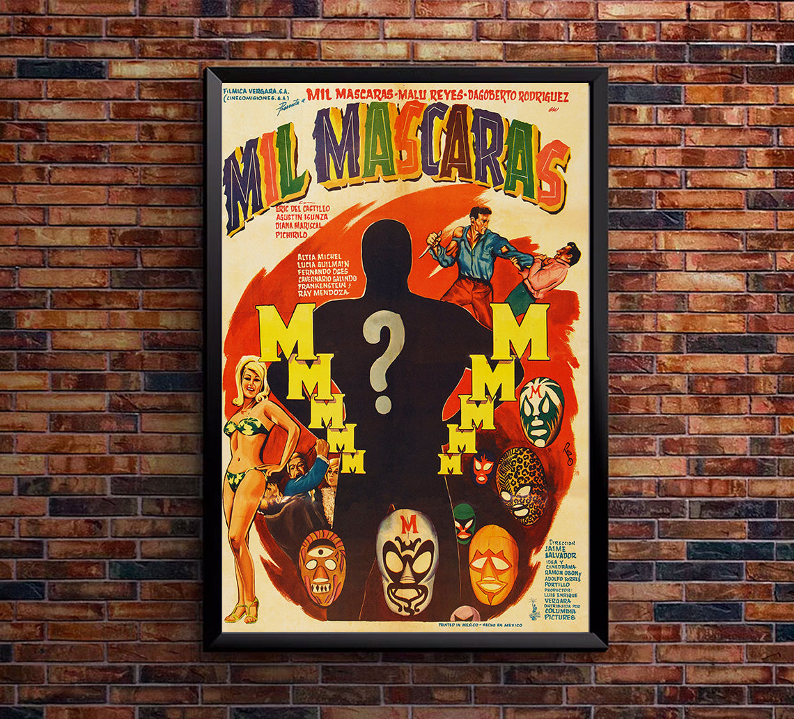 Mil Mascaras - Lucha Mexican Wrestling Poster