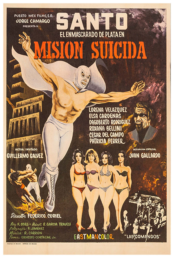 Suicide Mission - Santo - Lucha Mexican Wrestling Poster