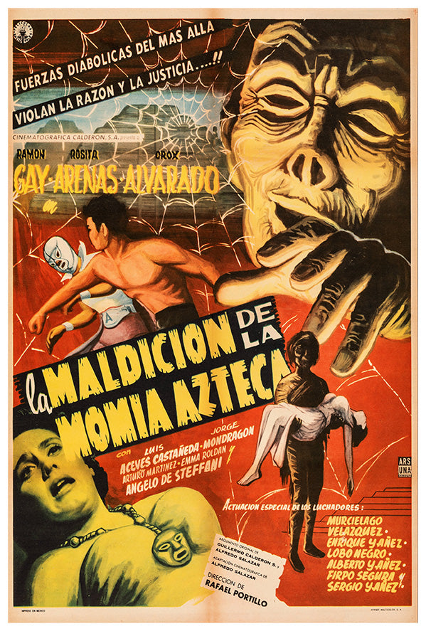 The Curse of the Aztec Mummy - Lucha Mexican Wrestling Poster