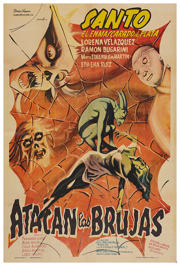 The Witches Attack - Santos - Lucha Mexican Wrestling Poster