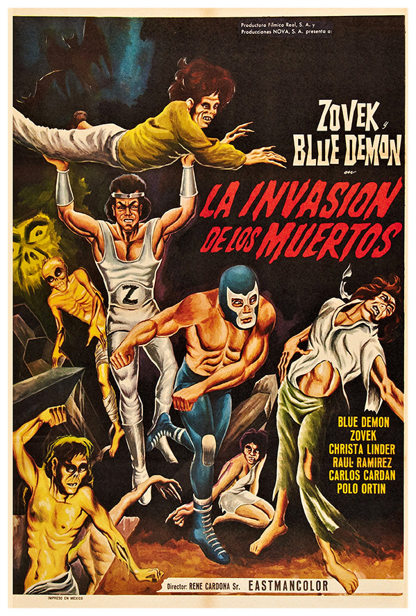 The Invasion of the Dead - Santo  - Lucha Mexican Wrestling Poster