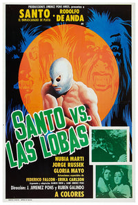 Santo vs the Wolves - Lucha Mexican Wrestling Poster