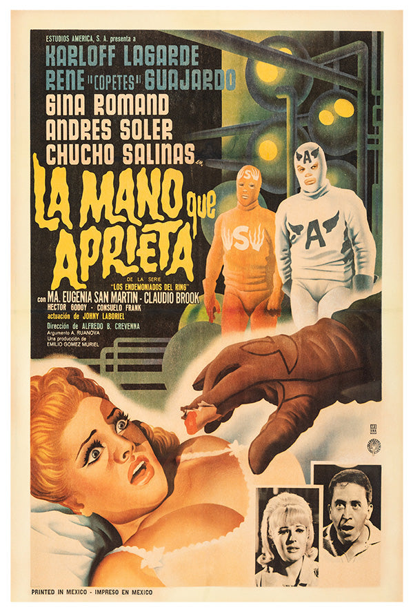 The Hand That Squeezes - Lucha Mexican Wrestling Poster