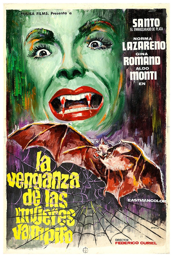 Revenge of the Vampire Women - Santo - Lucha Mexican Wrestling Poster