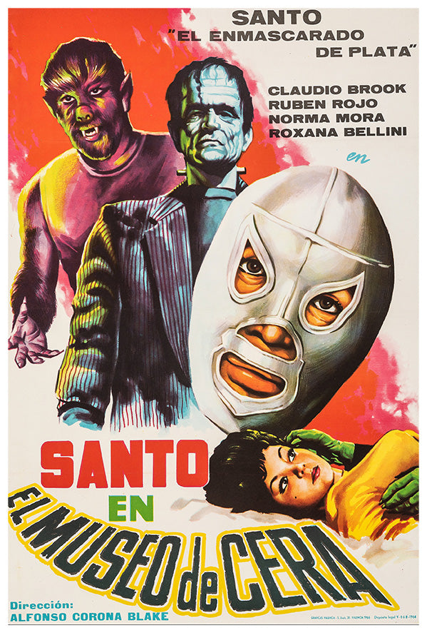 Santo in the Wax Museum- Lucha Mexican Wrestling Poster