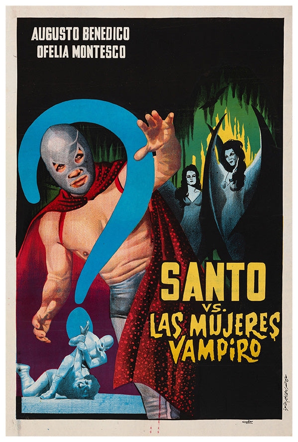 Santo vs the Women Vampires - Lucha Mexican Wrestling Poster