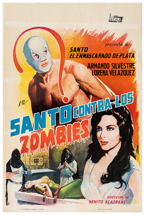 Santos vs the Zombies  - Mexican Horror v2- Lucha Mexican Wrestling Poster