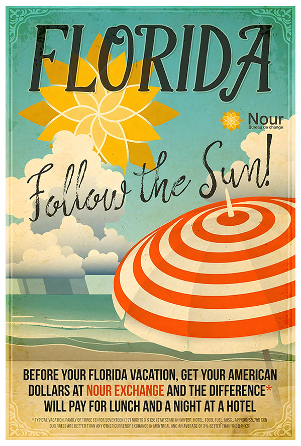 Florida - Follow The Sun - Vintage Travel Poster