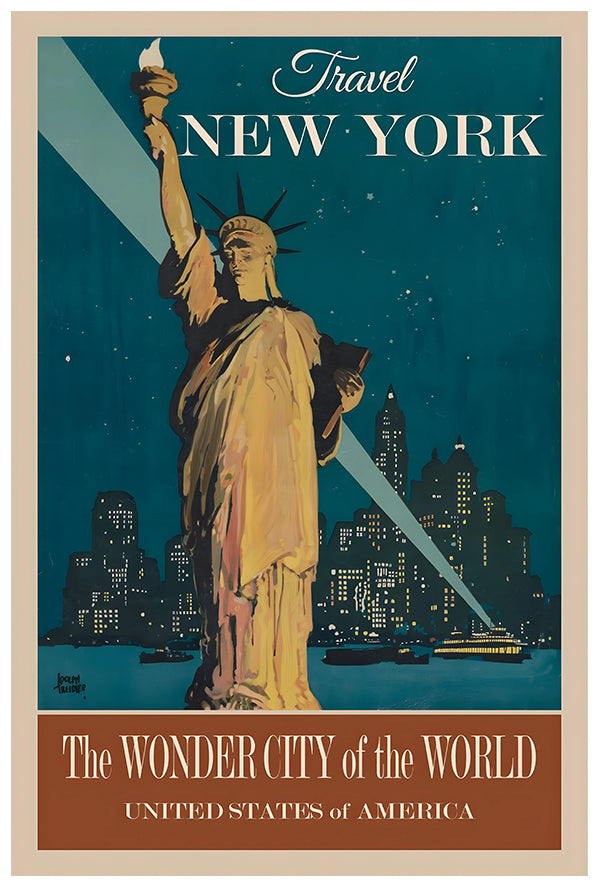 New York - Travel New York - Vintage Travel Poster