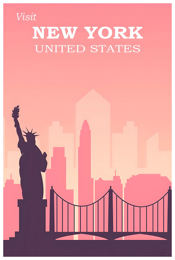 New York - Travel New York 2 - Vintage Travel Poster