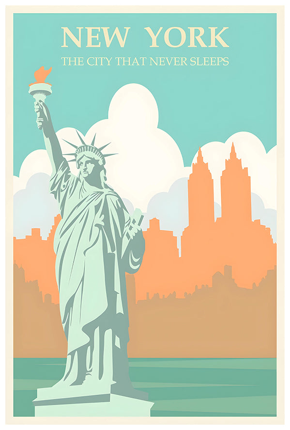 New York - Travel New York 3 - Vintage Travel Poster