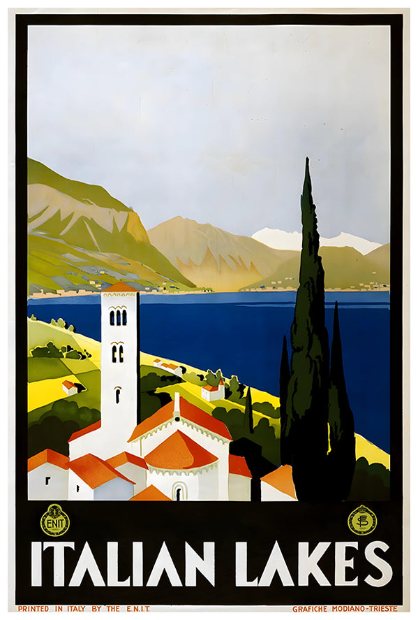 Italy - Italian Lakes - Vintage Travel Poster