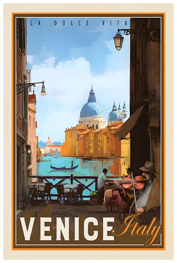 Italy - Venice 3 - Vintage Travel Poster