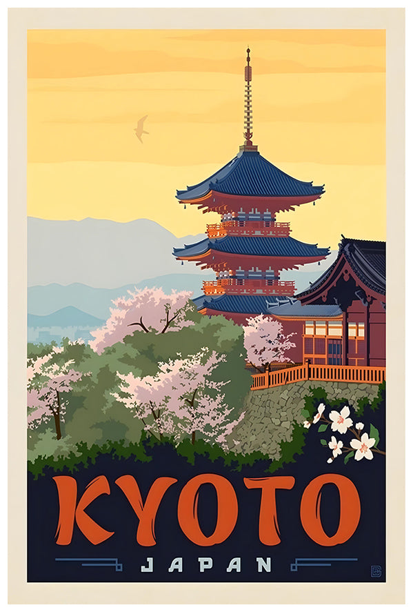 Japan - Kyoto - Vintage Travel Poster