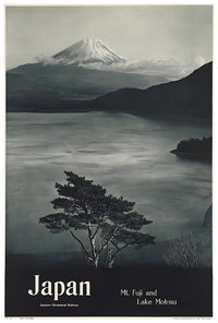 Japan - Mt. Fuji and Lake Motosu - Vintage Travel Poster