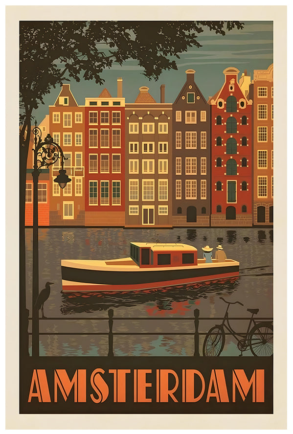 Netherlands - Amsterdam - Vintage Travel Poster